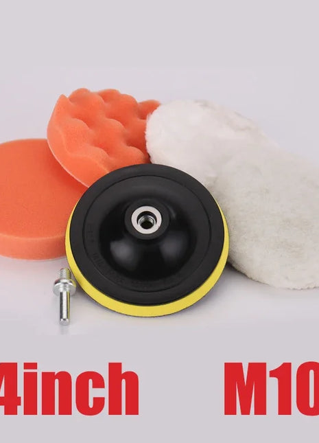 Kit di tamponi in spugna per lucidatura per auto Kit tampone in schiuma Tampone per lucidatrice Tamponi per cera per veicoli a motore per motociclette Rimuove i graffi