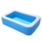 Piscina Gonfiabile Rettangolare Blu per Famiglie, 1 Pezzo, per Esterni, Spiaggia, Feste