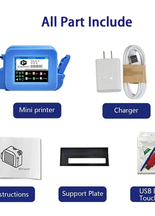EURANNIT XMINI 12.7mm Portable Mini Inkjet Printer with Fast Dry Ink for Logo Expire Date QR Barcode Batch Number Label Printer