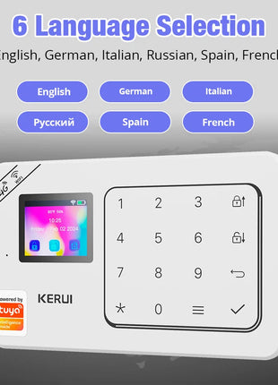 KERUI W181 Allarmi antifurto wireless WiFi GSM Sistema di allarme domestico 433MHZ Tuya Smart Life App per la protezione della sicurezza domestica Alexa