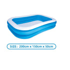 Piscina gonfiabile rettangolare in PVC per adulti, bambini e famiglie, 2/2,6/3 m, per giochi acquatici all'aperto.