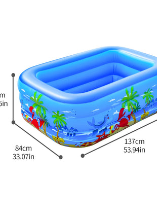Piscina gonfiabile per bambini, bambini piccoli, adulti, piscina gonfiabile in PVC per feste acquatiche interne ed esterne, blu