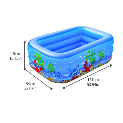 Piscina gonfiabile per bambini, bambini piccoli, adulti, piscina gonfiabile in PVC per feste acquatiche interne ed esterne, blu