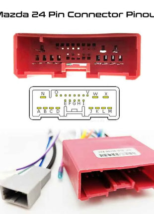 Adattatore cablaggio CAN Bus Decoder Connettore da 16 pin a 24 pin Antenna radio Cavo di cablaggio Android per auto per Mazda 6 GH1/GH2 3 BL BM CX7