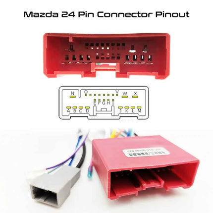 Adattatore cablaggio CAN Bus Decoder Connettore da 16 pin a 24 pin Antenna radio Cavo di cablaggio Android per auto per Mazda 6 GH1/GH2 3 BL BM CX7