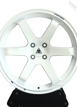 WOAFORGED TE37 Nuovi Cerchi in Alluminio Forgiato dal Design Muscoloso ed Elegante, Bianchi Cromati Lucidi, 17-23 Pollici, 5x114.3, per Auto Passeggeri