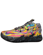 Puma MB.03 Comfortable, Non-Slip, and Durable Round Toe Basketball Shoes (Unisex) in Black, Red, and Yellow 379330-01
