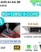 8GB 256GB Carplay 8.8'' Android 14 Auto Car Radio Multimedia player For Audi A4 B8 2009-2016 2 din autoradio Stereo 4G LTE