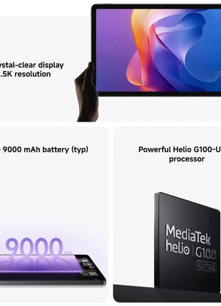 Xiaomi Redmi Pad 2 WIFI,11 ",90Hz,MediaTek Helio G100-Ultra,8MP Caméra,9000 mAh