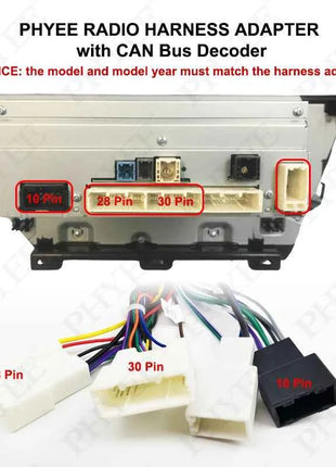 [30/28 pin] Cablaggio CAN Bus, supporto per informazioni originali SWC, adattatore Android a 16 pin per Toyota Camry RAV4 Corolla Avalon 2019+