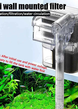 Wall-hanging Filter For Fish Tanks USB plug Mini Aquarium Filter Pump 250H/L Suitable For Fish Tanks Below 30cm,2.5W DC 5V