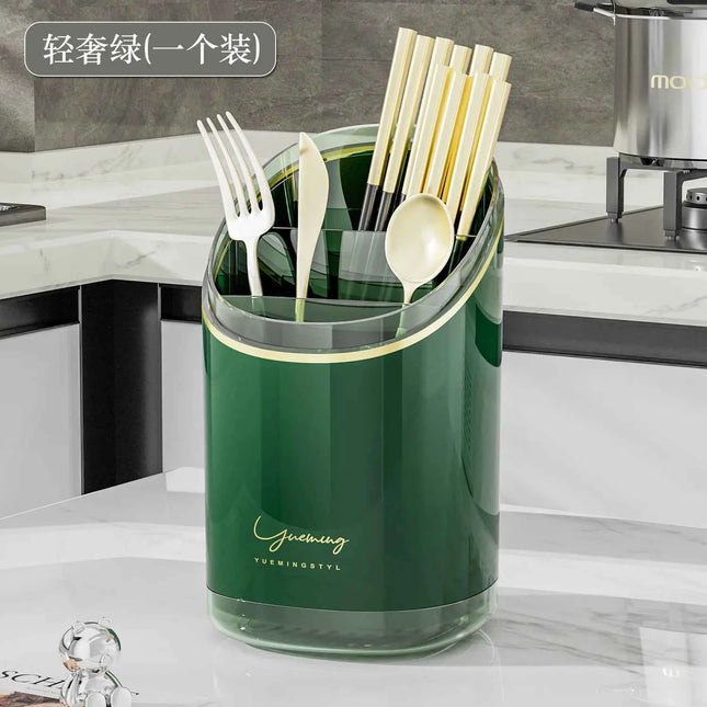Luxury Chopsticks Storage Box, Household Kitchen Tube, Multi-Functional Draining Rack, Integrated Compartment Cage, Knife Holder