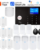 WIFI GSM Home Alarm System Security Alarm Host Anti-theft with Door Gap PIR Motion Sensor Tuya Smart App Control Works with Alexa