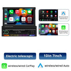 Car Radio Automatic Retractable Screen 7Inch 1Din Wireless CarPlay Android auto Car MP5 Video Player Bluetooth FM RDS USB AUX