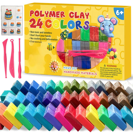 Colori Blocchi di argilla polimerica con kit di strumenti Stampaggio Forno artigianale Cottura Principiante Bambini Orecchini fai da te Bambole Accessori gioielli