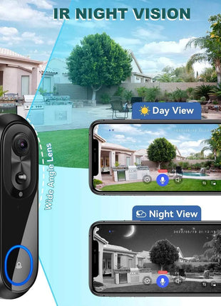 Campanello video WiFi 5G 2.4G Campanello senza fili 1080P Tuya APP Telecamera citofono intelligente Campanello impermeabile IP65 con batteria da 7000 mAh