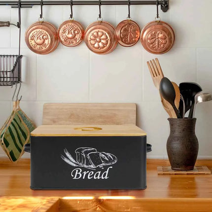Stainless Steel Bread Box Bread Storage Bin Food Airtight Sealed Canister Coffee Flour Sugar Tea Container Kitchen Storage Box