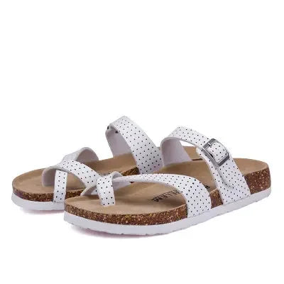 28 colori New Summer Beach Infradito in sughero Sandali Donna Pu Leather Colore misto Scarpe da pantofola per San Valentino all'aperto