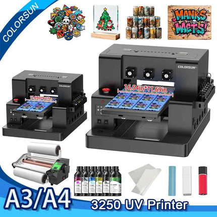 Colorsun UV Printer For Epson L805 Impresora A4 A3 UV Printer Flatbed UV DTF Sticker Printer Machine For Acrylic Bottle Metal