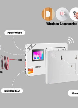 KERUI W181 Allarmi antifurto wireless WiFi GSM Sistema di allarme domestico 433MHZ Tuya Smart Life App per la protezione della sicurezza domestica Alexa