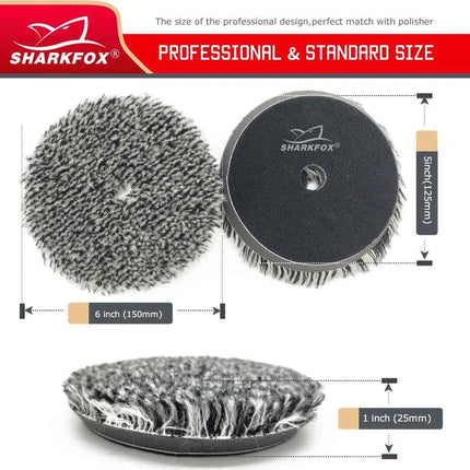 Sharkfox 3/5/6 Inch Woolen Polishing Pad Car Detailing Polishing Wheel Buffing Wool Pad For  Car Body Polish Remove Scratch