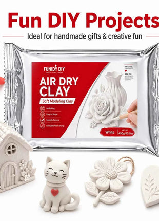 Kit di Argilla ad Asciugatura all'Aria, Argilla Modellabile Senza Cottura per Pittura Graffiti, Artigianato Fatto a Mano, Progetti Creativi Fai-da-Te e Materiali Artistici