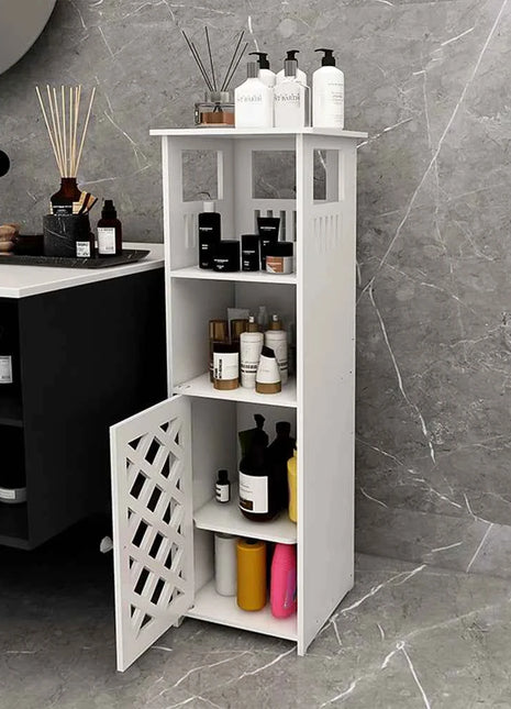 Bathroom cabinet, bathroom columns, bathroom cabinet with 1 door and shelves, for home, kitchen, living room, 78x22x22 cm