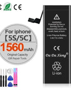 High Capacity Battery For iPhone 4 4S 5 5S 5C SE 2020 6 6S 7 8 SE2 Plus X XR XS 11 Pro Max Mobile Phone Pack New 0 Cycle Seal