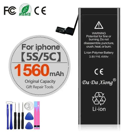 High Capacity Battery For iPhone 4 4S 5 5S 5C SE 2020 6 6S 7 8 SE2 Plus X XR XS 11 Pro Max Mobile Phone Pack New 0 Cycle Seal