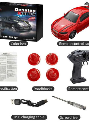 2026 New Kf20 1:64 Drift Rc Car Four-wheel remote-controlled racing car Full proportions Desk Competition Toy Boys Ideal gifts.