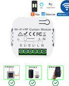 Smart WiFi RF Wireless Curtain Switch Module 433 MHz 5 in 1 Remote Control, 110V 220V 240V for Tuya Alexa Roller Shutter Garage