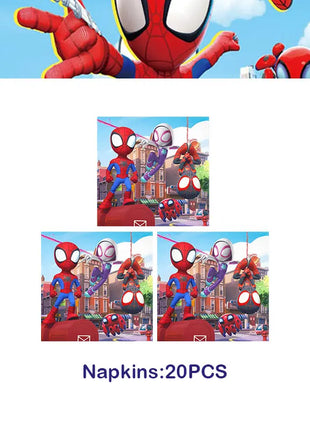 Set Decorazioni per Festa di Compleanno Spidey e Amici, Articoli per la Tavola, Bicchieri, Piatti, Palloncini, Striscione, Sacchetti Regalo, Decorazioni per Torte, Accessori per Bambini