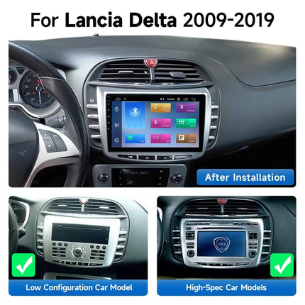 Android 13 Stereo Multimedia radio player  for autoradio Lancia Delta 2009-2019 Carplay  android auto  GPS WiFi Vehicle