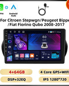 Podofo 2Din 8 + 128G Car Radio For Citroen Nemo/Peugeot Bipper/Fiat Fiorino Qubo 2008-2017 Android Auto Carplay GPS RDS Car Stereo