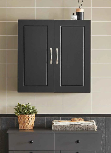SoBuy FRG231 Hanging wardrobe Bath wardrobe with Two Doors Kitchen wardrobe Medicine wardrobe Closet Bathroom furniture