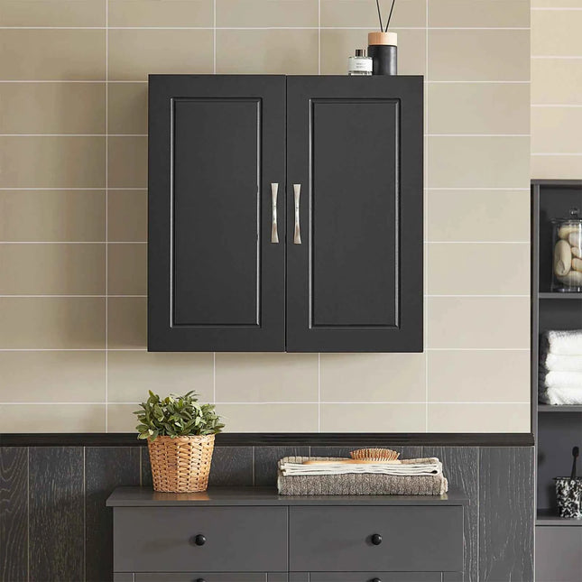 SoBuy FRG231 Hanging wardrobe Bath wardrobe with Two Doors Kitchen wardrobe Medicine wardrobe Closet Bathroom furniture