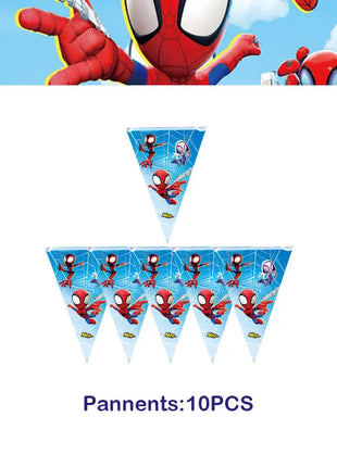 Set Decorazioni per Festa di Compleanno Spidey e Amici, Articoli per la Tavola, Bicchieri, Piatti, Palloncini, Striscione, Sacchetti Regalo, Decorazioni per Torte, Accessori per Bambini