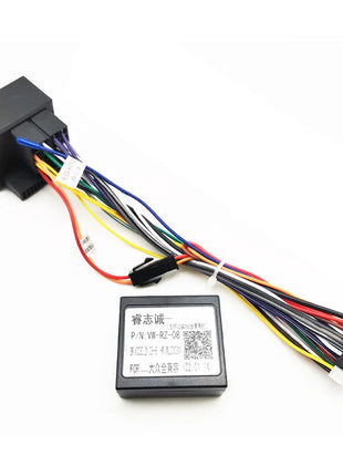 Quadlock Wiring Harness Adapter, CAN Bus Decoder, SWC, Plug & Play, 16 Pin Android Radio Cable, for VW PQ35 Golf Jetta Polo Caddy