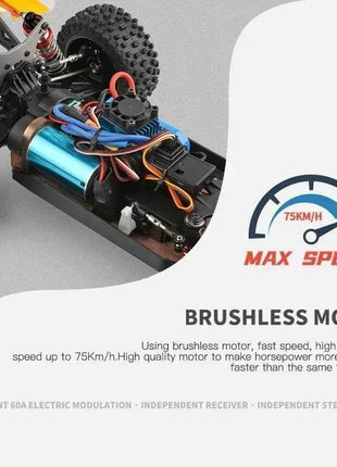 WLtoys 144010 144001 75KM/H 2.4G RC Car Brushless 4WD Electric High Speed Off-Road Remote Control Drift Toys for Children Racing