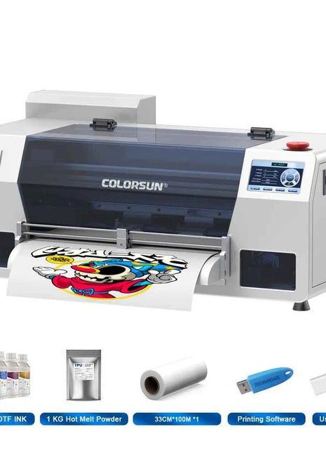 Colorsun A3 DTF Printer For Epson XP600 Impresora A3 DTF Printer With Oven A3 DTF Printing Machine For T-shirt Hoodies Fabric