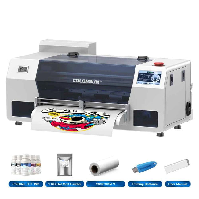 Colorsun A3 DTF Printer For Epson XP600 Impresora A3 DTF Printer With Oven A3 DTF Printing Machine For T-shirt Hoodies Fabric