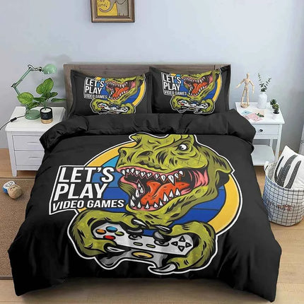Gamepad Polyester Duvet Cover Set Colourful Button King Play Gamer Bedding Set Kids Teens Man Video Game for Child