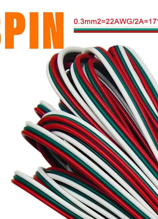 1m/5m/10m 2PIN 3PIN 5PIN 6PIN LED Wire Cable 22AWG Electric Wires Extension For WS2812B WS2811 5050 RGB RGBW LED Strip Light