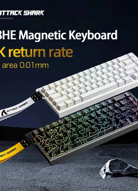 X68HE ATTACK SHARK Magnetic Gaming Keyboard Mechanical Wired for Pro Gaming 0.01mm Rapid Trigg 8000Hz SOCD/Rs 0.125ms 128K Rate