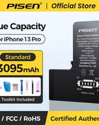 PISEN Phone Battery For iPhone 11 12 13 14 15 Mini Pro Max Plus SE2 SE3 Matches Original Capacity 0 Cycles Battery Replacement