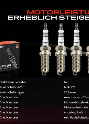 Candela d'Accensione Frankberg 4x per Dacia Duster Renault Clio IV Megane III IV Logan II 224019133R ILKAR7J7G 91121