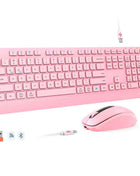 Dual-mode 2.4G Wireless Keyboard Mouse Combo Mute Rechargeable Keyboard Mouse Set With Multi-Function Keys for Windows PC Gamer