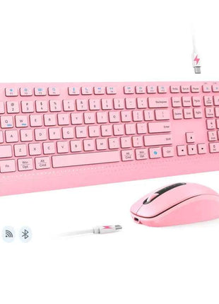 Dual-mode 2.4G Wireless Keyboard Mouse Combo Mute Rechargeable Keyboard Mouse Set With Multi-Function Keys for Windows PC Gamer
