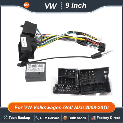 9 pollici Autoradio Fascias Per VW Volkswagen Golf Mk6 2008-2016 Pannello Stereo Cablaggio Cavo di Alimentazione Adattatore Canbus Kit di Montaggio