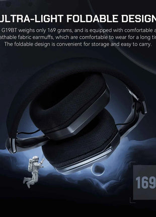 EKSA G19BT 2.4GHz Wireless Gaming Headphones Ultra-light Bluetooth 5.4 Headset Gamer with Microphone for PC/PS5/Xbox